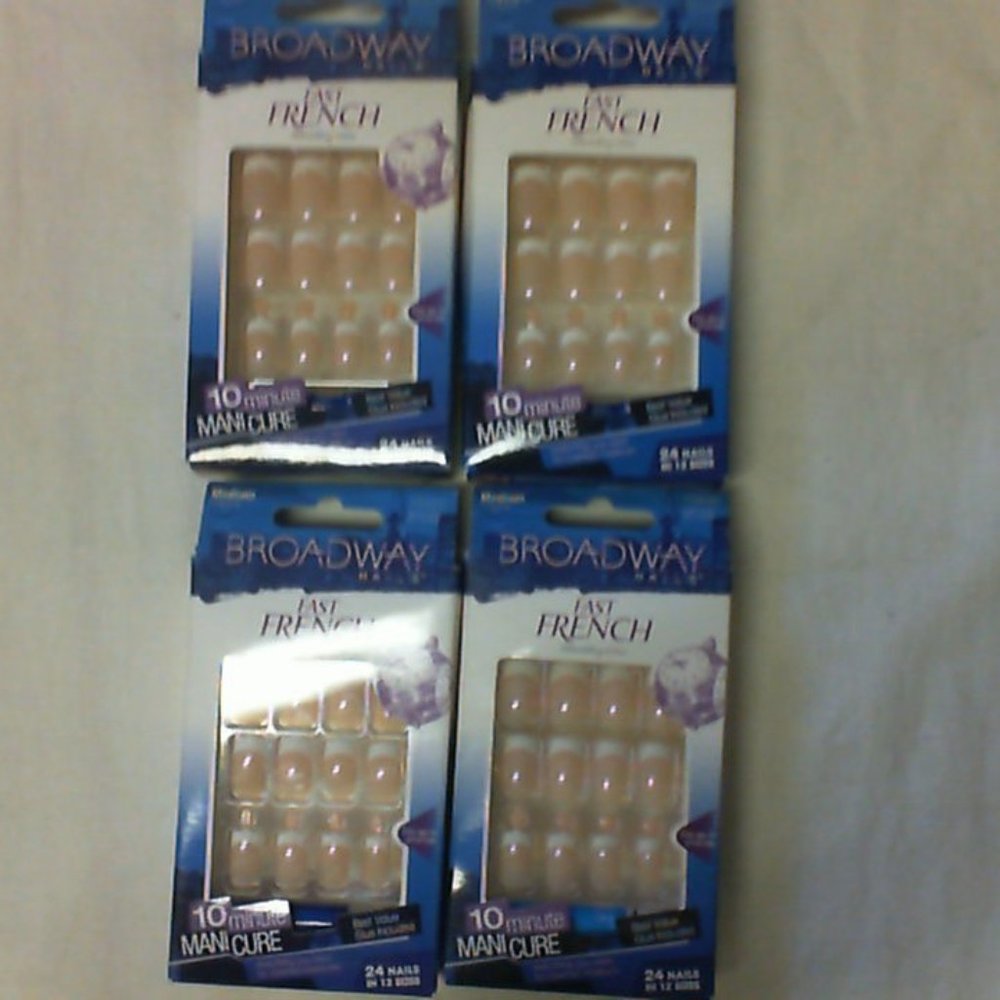 Set of 4 Boxes Broadway Fast French Medium Nails